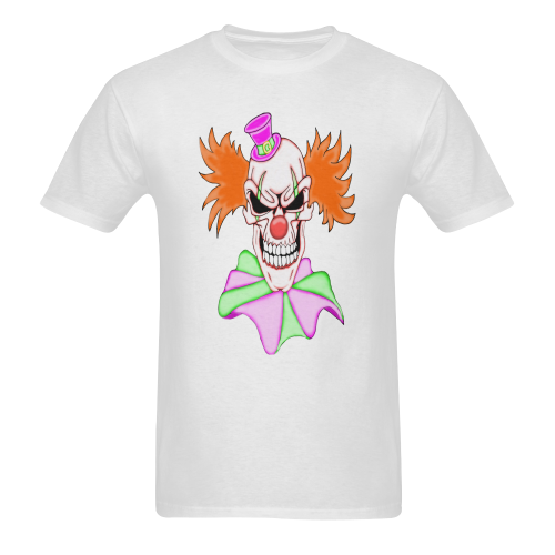 Clown Sugar Skull White Men's T-shirt in USA Size (Front Printing Only) (Model T02)