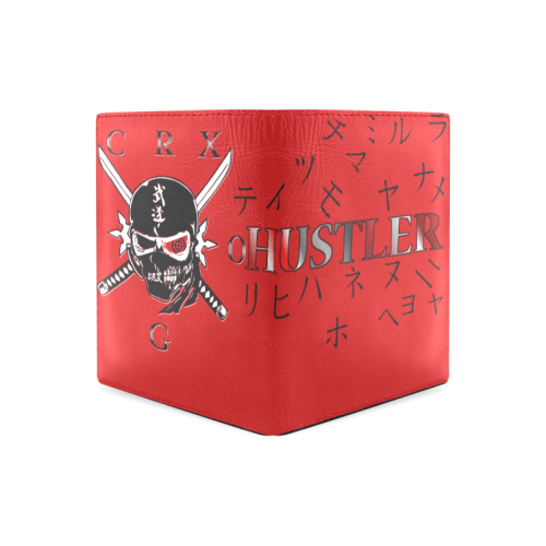 Hustler Ninja RED Men's Leather Wallet (Model 1612)