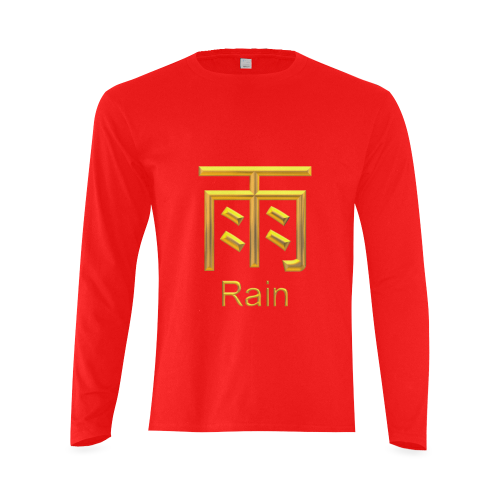 h-Golden Asian Symbol for Rain Sunny Men's T-shirt (long-sleeve) (Model T08)