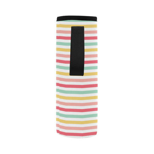 Pastel Stripes Neoprene Water Bottle Pouch/Large