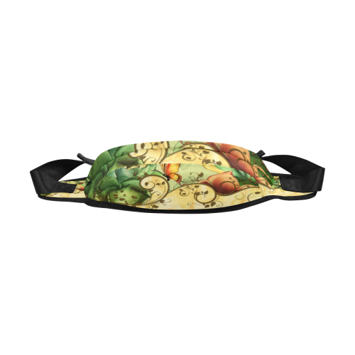 Colorful flowers with butterflies Fanny Pack/Large (Model 1676)