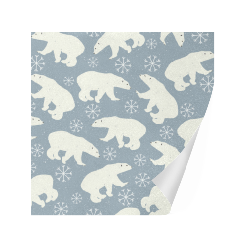 Winter Snowflakes Polar Bears Pattern Gift Wrapping Paper 58"x 23" (1 Roll)