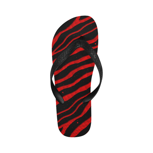 Ripped SpaceTime Stripes - Red Flip Flops for Men/Women (Model 040)