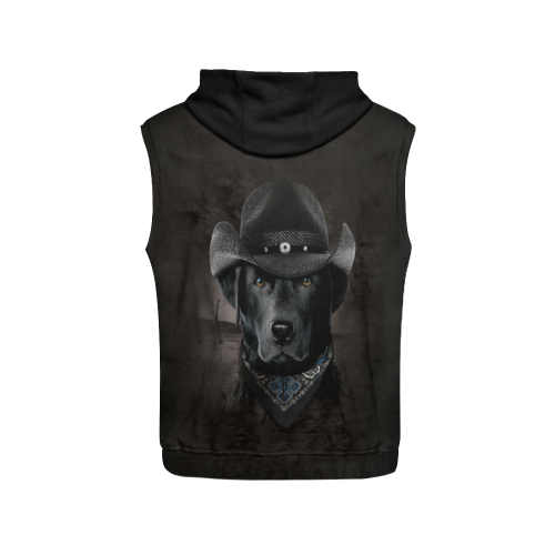 Lab Cowboy All Over Print Sleeveless Hoodie for Men (Model H15)
