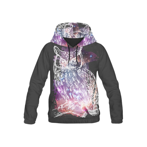 Cosmic Owl - Galaxy - Hipster All Over Print Hoodie for Kid (USA Size) (Model H13)