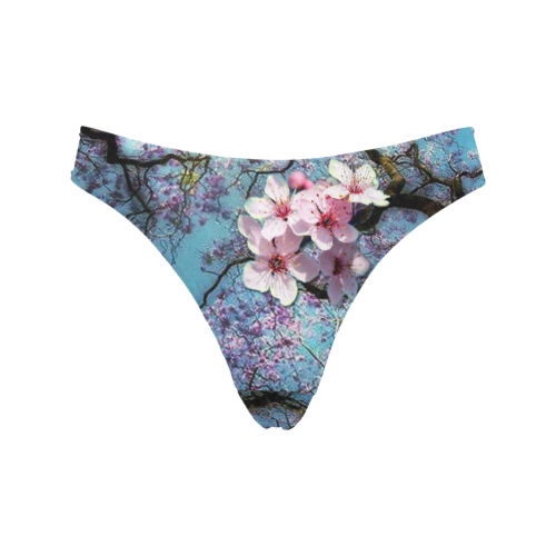 Cherry blossomL Women's All Over Print Thongs (Model L30)