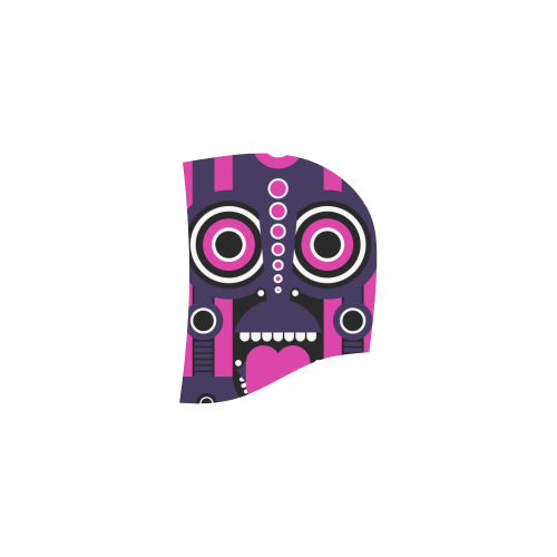 Pink Purple Tiki Tribal All Over Print Sleeveless Hoodie for Women (Model H15)
