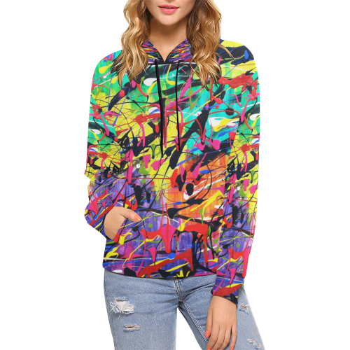 Chaos All Over Print Hoodie for Women (USA Size) (Model H13)