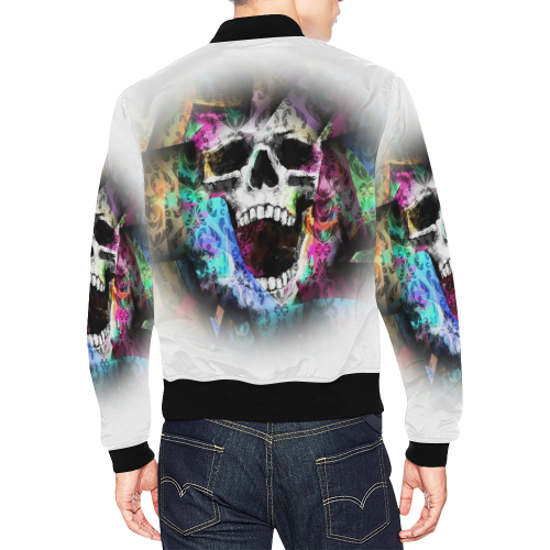 Scream Skull by Nico Bielow All Over Print Bomber Jacket for Men (Model H19)