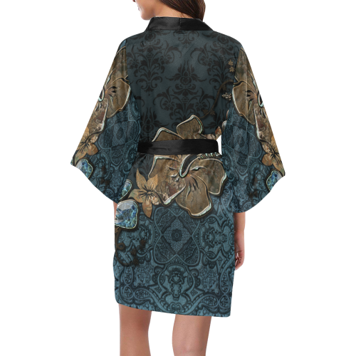 Beautidul vintage design in blue colors Kimono Robe