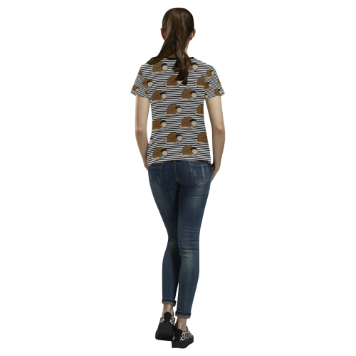 Escargot ~ French Snail All Over Print T-shirt for Women/Large Size (USA Size) (Model T40)