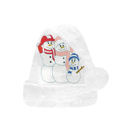 Snowman Family White Santa Hat