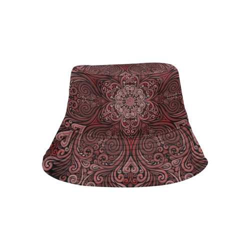 Red, orange, pink and brown 3D Mandala Pattern All Over Print Bucket Hat