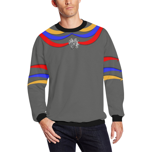 coat of arms of Armenia Հայաստանի զինանշանը All Over Print Crewneck Sweatshirt for Men/Large (Model H18)