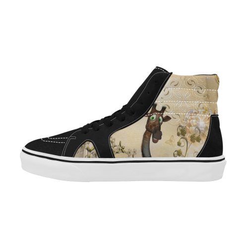Funny steampunk giraffe Women's High Top Skateboarding Shoes/Large (Model E001-1)