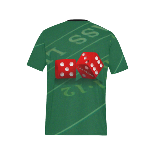 Las Vegas Dice on Craps Table Men's All Over Print T-Shirt (Solid Color Neck) (Model T63)