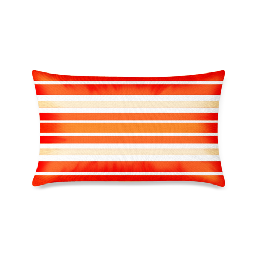 Bright Orange Stripes Custom Zippered Pillow Case 16"x24"(One Side Printing)
