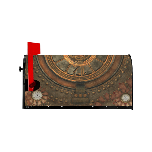 Steampunk, wonderful vintage clocks and gears Mailbox Cover