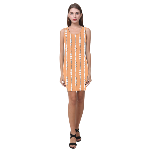 1960s Mod White Lined Dots Medea Vest Dress (Model D06)