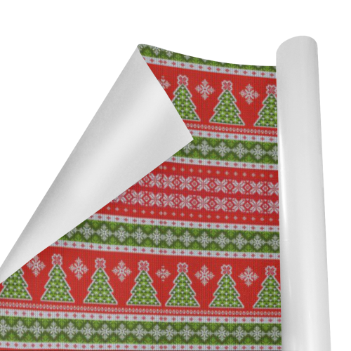 Real Christmas Trees Ugly Sweater Gift Wrapping Paper 58"x 23" (1 Roll)