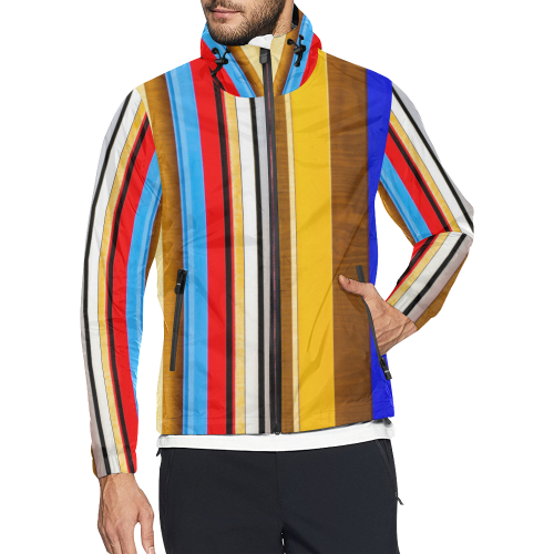 Colorful abstract pattern stripe art Unisex All Over Print Windbreaker (Model H23)