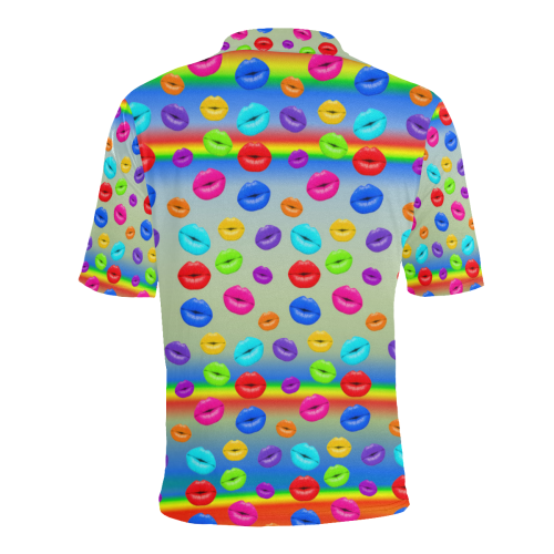 Lets Kiss Again Pride Men's All Over Print Polo Shirt (Model T55)