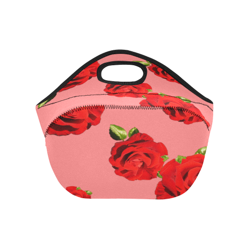 Fairlings Delight's Floral Luxury Collection- Red Rose Neoprene Lunch Bag/Small 53086b9 Neoprene Lunch Bag/Small (Model 1669)