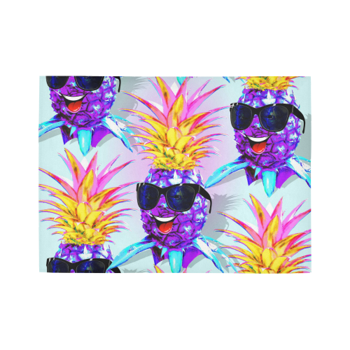 Pineapple Ultraviolet Happy Dude with Sunglasses Area Rug7'x5'