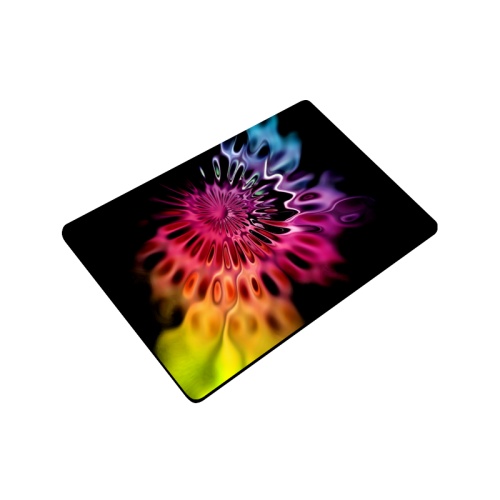 Magic Flower Flames Fractal - Psychedelic Colors Doormat 24"x16"