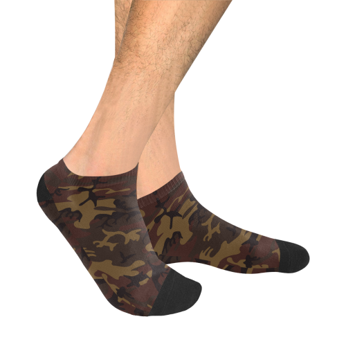 Camo Dark Brown Men's Ankle Socks
