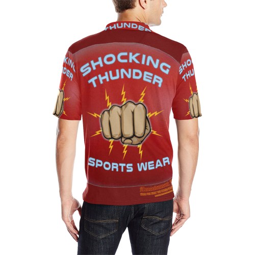 Shocking Thunder Pullover S/S Shirt Men's All Over Print Polo Shirt (Model T55)