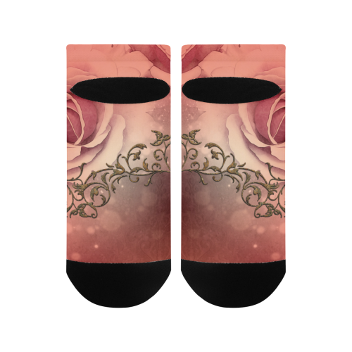 Wonderful roses with floral elements Men's Ankle Socks