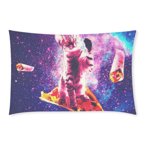 Outer Space Taco Cat - Rainbow Laser Eyes, Burrito 3-Piece Bedding Set