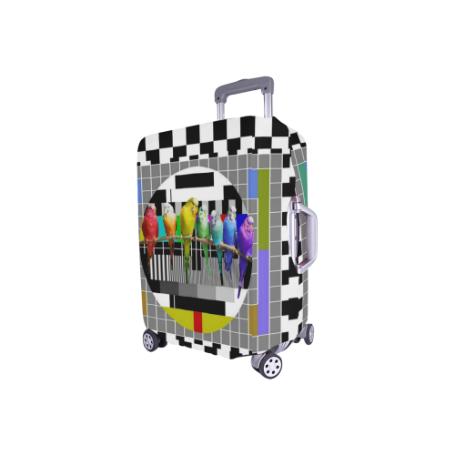 Test Card Rainbow Budgies Luggage Cover/Small 18"-21"