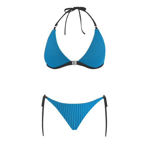 PLASTIC Buckle Front Halter Bikini Swimsuit (Model S08)