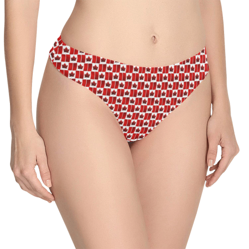Canadian Flag Thong Panties Canada Underwear Women's All Over Print Thongs (Model L30)