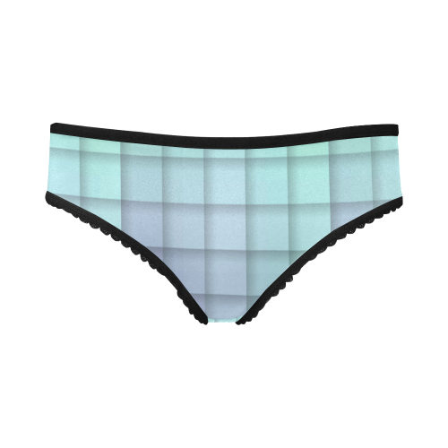 Glass Mosaic Mint Green and Violet Geometrical Women's All Over Print Girl Briefs (Model L14)