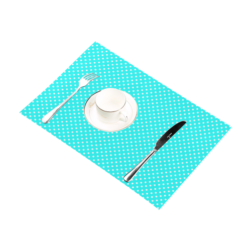 Baby blue polka dots Placemat 12’’ x 18’’ (Set of 4)