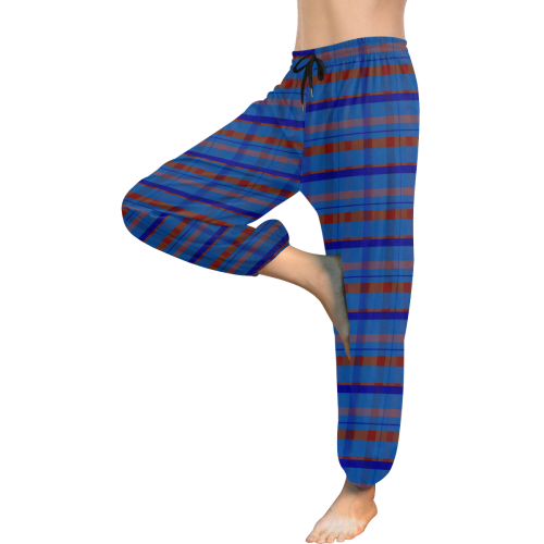 Royal Blue plaid style Women's All Over Print Harem Pants (Model L18)