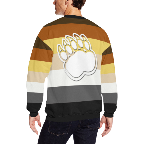 Gay Bear Flag Men's Oversized Fleece Crew Sweatshirt/Large Size(Model H18)