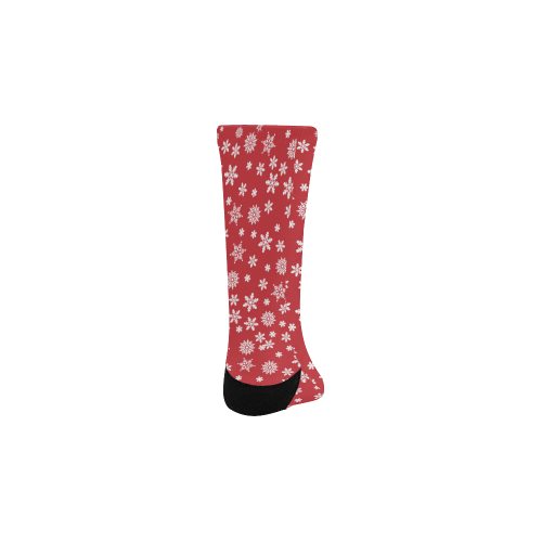 Christmas  White Snowflakes on Red Kids' Custom Socks