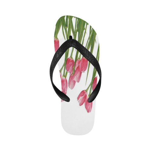 Pink Tulips by Cecile Grace Charles Flip Flops for Men/Women (Model 040)