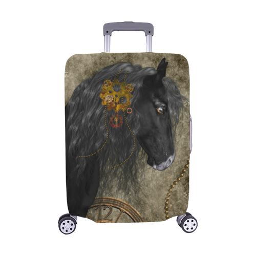Beautiful wild horse with steampunk elements Luggage Cover/Medium 22"-25"