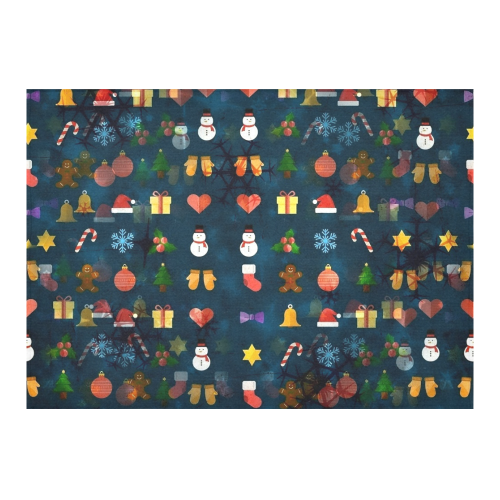 Oh Santa Pattern by K.Merske Cotton Linen Tablecloth 60"x 84"