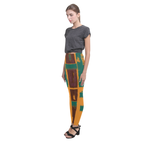Orange texture Cassandra Women's Leggings (Model L01)