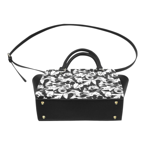 Black and White Pop Art by Nico Bielow Classic Shoulder Handbag (Model 1653)
