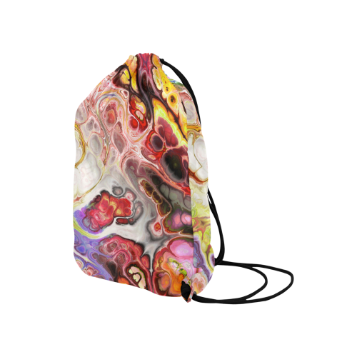 Colorful Marble Design Medium Drawstring Bag Model 1604 (Twin Sides) 13.8"(W) * 18.1"(H)