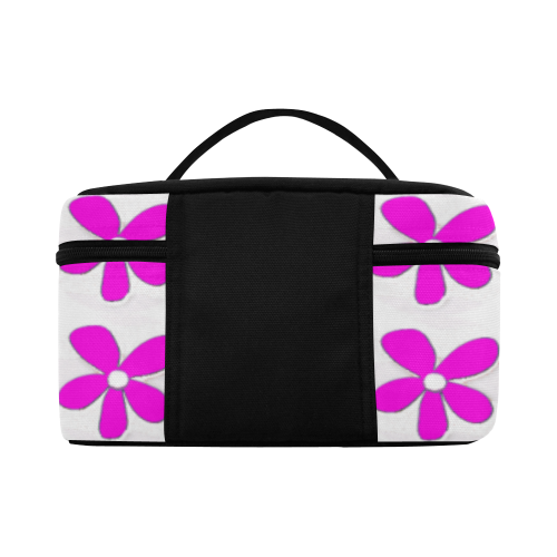 Pink Daisy Mod Retro Cosmetic Bag/Large (Model 1658)