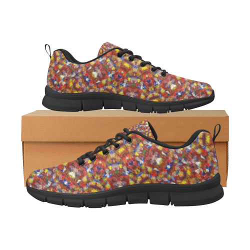 Colourful Floral Abstract Mosaic Women's Breathable Running Shoes/Large (Model 055)