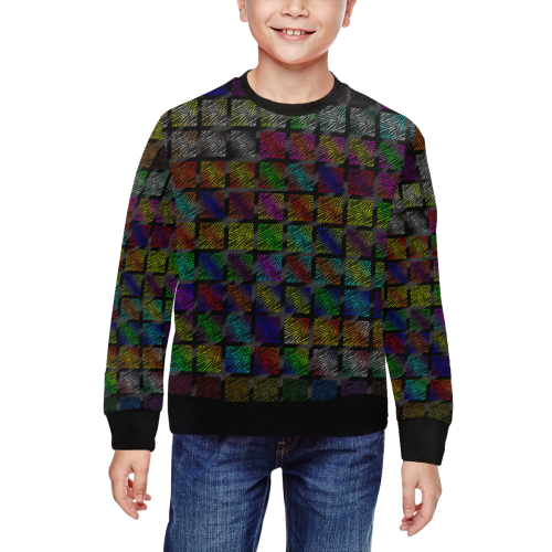 Ripped SpaceTime Stripes Collection All Over Print Crewneck Sweatshirt for Kids (Model H29)